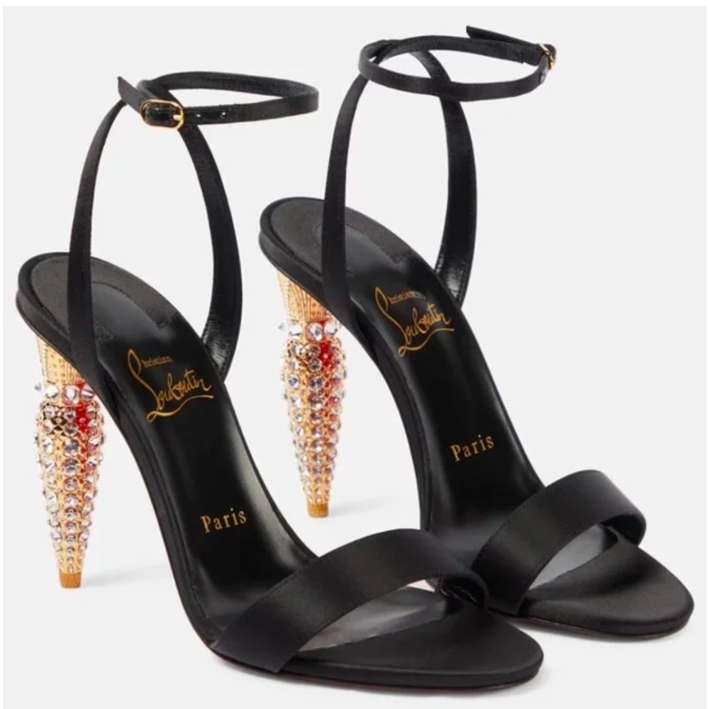 CHRISTIAN LOUBOUTIN Lipstrass Queen satin sandals BNIB EU 39.5/40